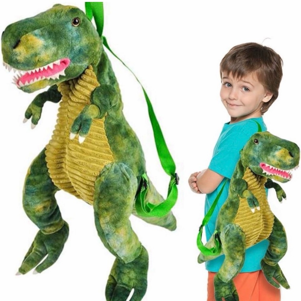 Green Dinosaur Plush Backpack